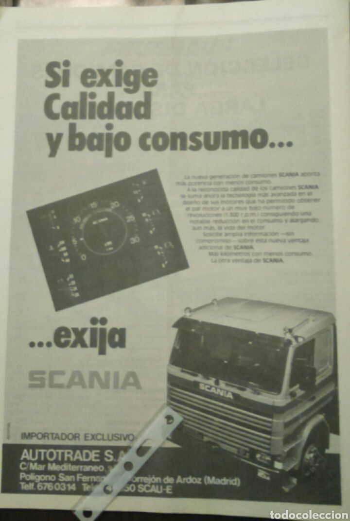 Coleccionismo: Publicidad camion Scania de 1982