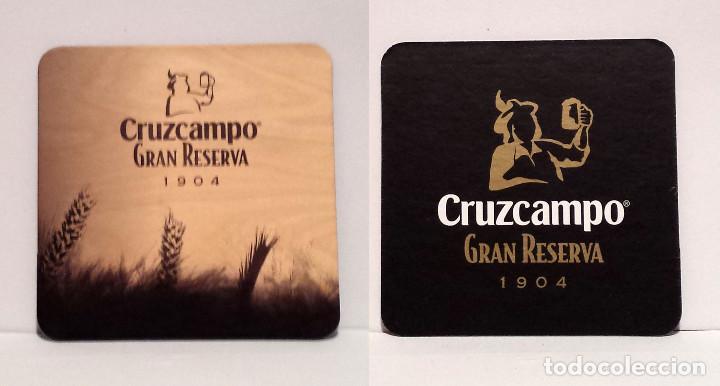 Coleccionismo: CRUZCAMPO GRAN RESERVA 1904 - PORTAVASO ANTIGUO IMPRESO A DOBLE CARA