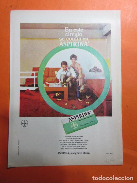 Coleccionismo: PUBLICIDAD 1970 - COLECCION MEDICINAS - ASPIRINA BAYER