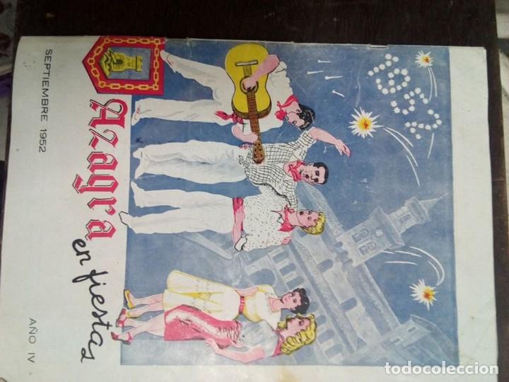 Coleccionismo: programa fiestas azagra 1952 - Foto 1