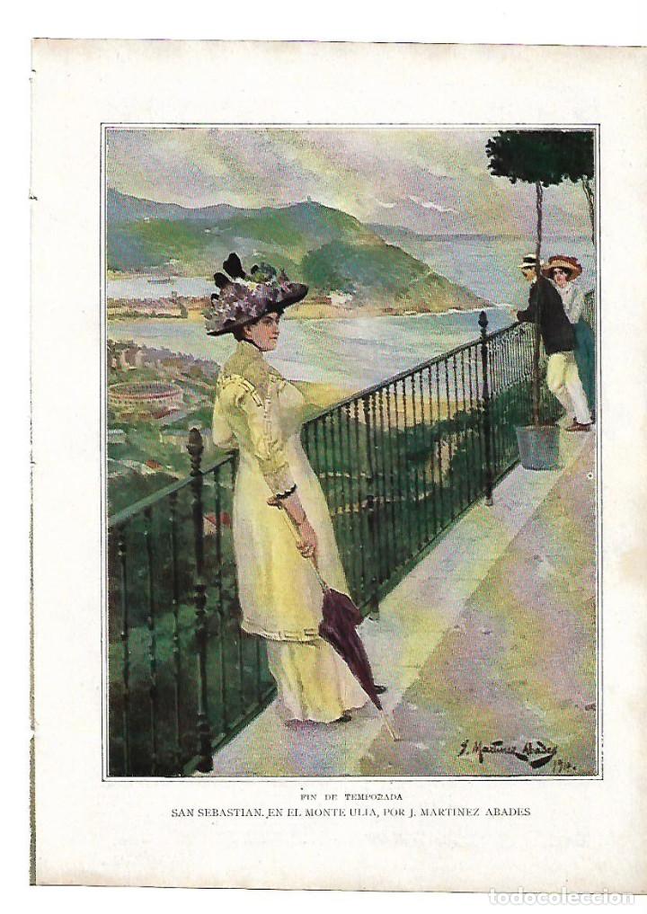 Collecting paper: A&Ntilde;O 1910 RECORTE PRENSA DIBUJO MARTINEZ ABADES SAN SEBASTIAN MONTE ULIA DO&Ntilde;A URRACA HUERTAS MIRANDA