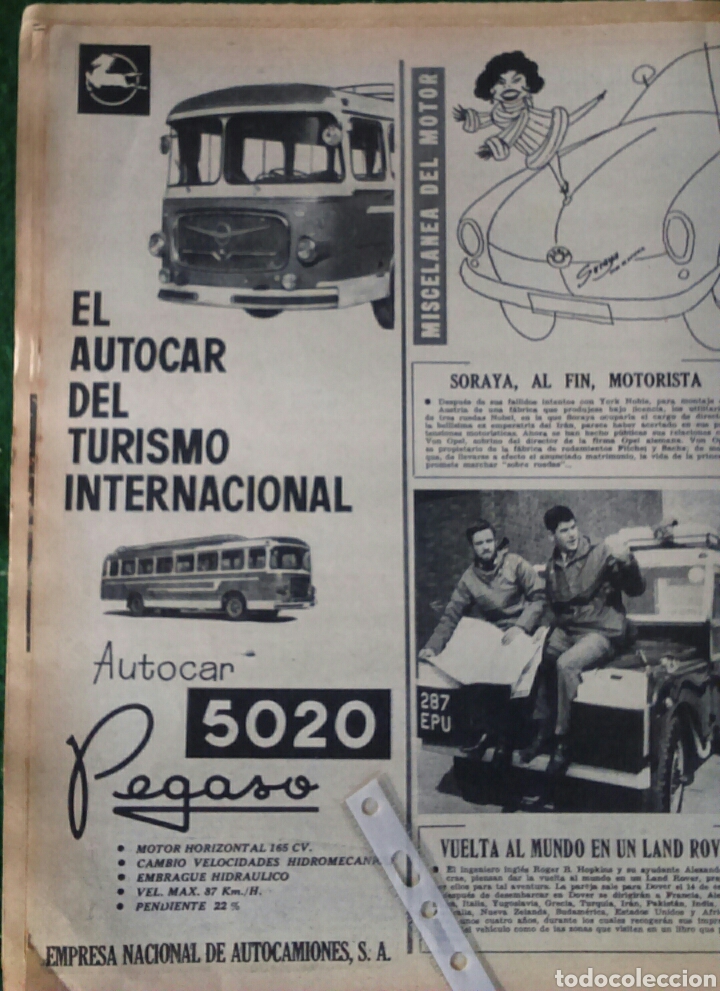 Coleccionismo: Publicidad autobus autocar Pegaso 5020 de 1962