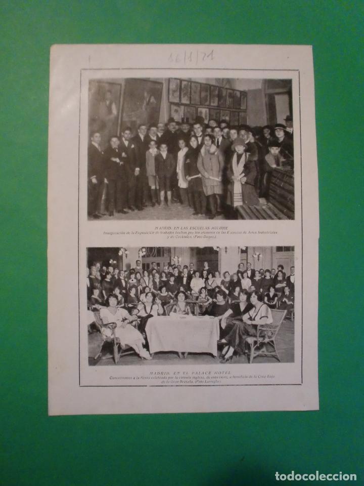 Coleccionismo: MADRID EN LAS ESCUELAS AGUIRRE Y EN EL PALACE HOTEL - VALPARAISO MISION ESPA&Ntilde;OLA MELILLA - 16/1/1921
