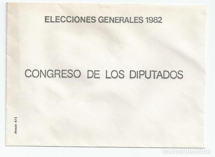 Coleccionismo: SOBRE CONGRESO DE LOS DIPUTADOS, PARA VOTACI&Oacute;N ELECCIONES GENERALES 1982