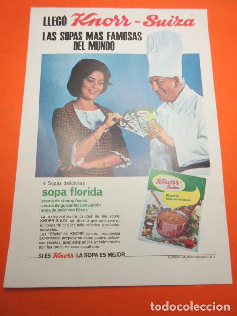 publicidad 1963 - coleccion comidas - llego sop - Acheter Estampes,  programmes et autres documents anciens sur todocoleccion
