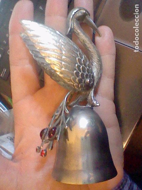 Coleccionismo: CAMPANA CAMPANILLA AVE CREO GARZA METAL CROMADO VINTAGE SIN BADAJO