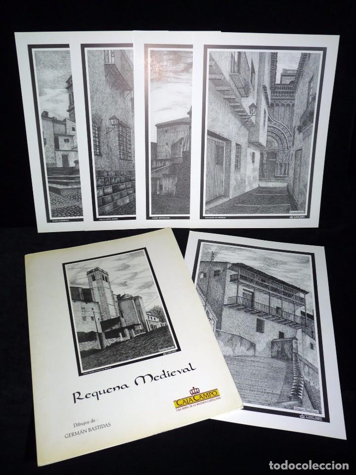 Collecting paper: REQUENA MEDIEVAL. CARPETA CON 5 L&Aacute;MINAS DIBUJOS DE GERM&Aacute;N BASTIDAS. CAJA CAMPO