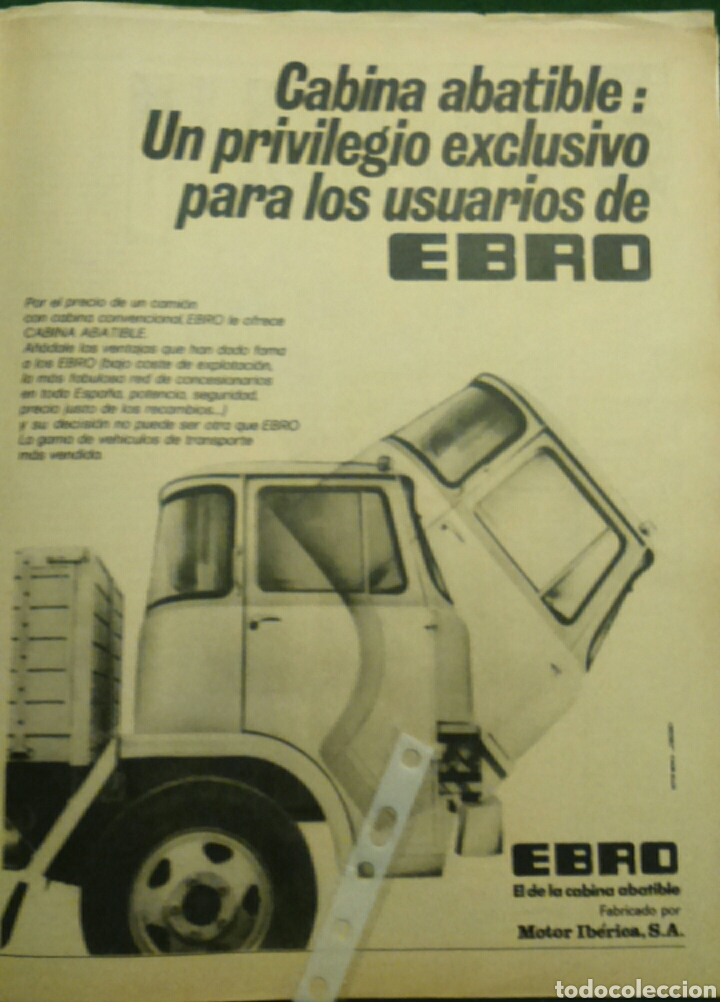 Collezionismo: Publicidad camion Ebro de 1972