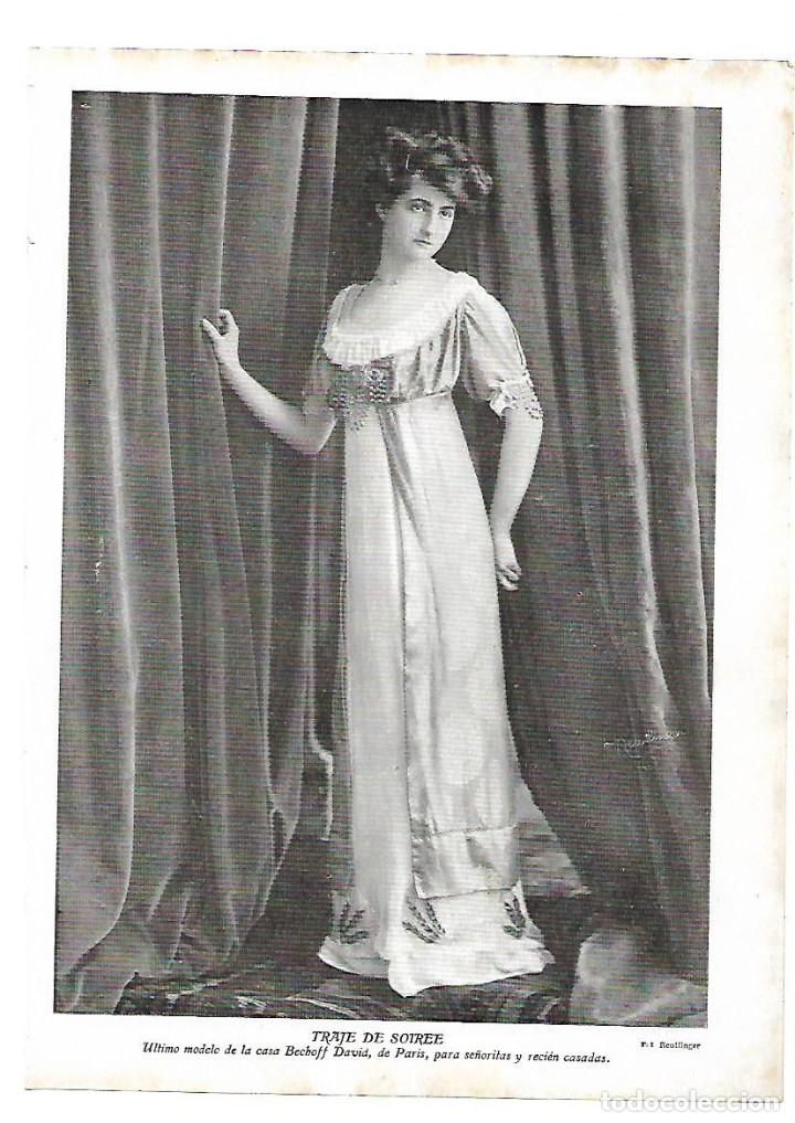 Coleccionismo: A&Ntilde;O 1910 RECORTE PRENSA MODA TRAJE DE TARDE SOIREE BECHOFF DAVID PARIS
