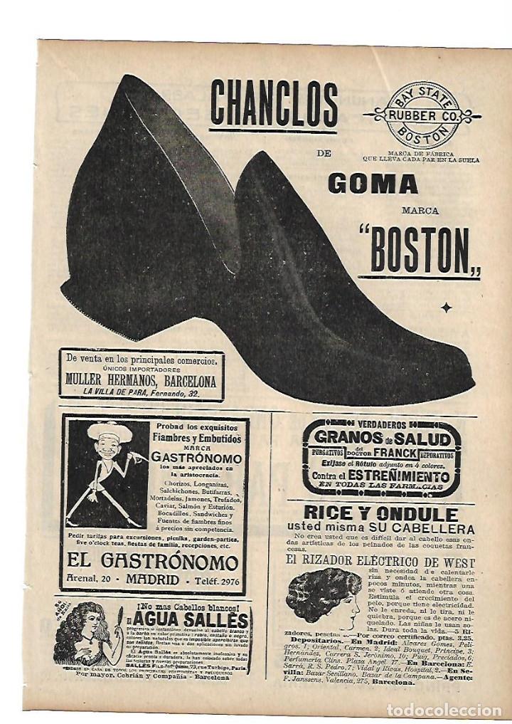 Collecting paper: A&Ntilde;O 1910 RECORTE PRENSA PUBLICIDAD ZAPATOS CHANCLOS DE GOMA BOSTON MULLER HERMANOS BARCELONA