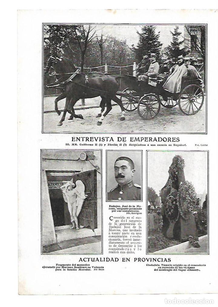 Collecting paper: A&Ntilde;O 1910 RECORTE PRENSA MARIANO BENLLIURE MAUSOLEO DE LA FAMILIA MORODER VALENCIA CEMENTERIO