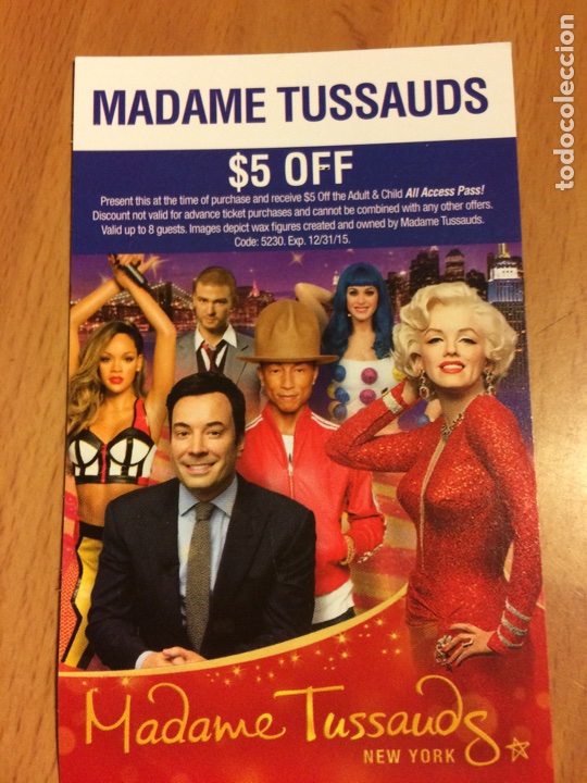 Coleccionismo: Folleto museo de cera madame tussauds.new york marilyn monroe
