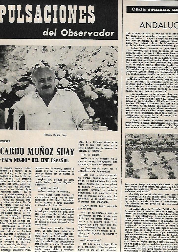Collecting paper: A&Ntilde;O 1967 RECORTE PRENSA CINE ESPA&Ntilde;OL ENTREVISTA RICARDO MU&Ntilde;OZ SUAY DIECTOR PRODUCTOR GUIONISTA