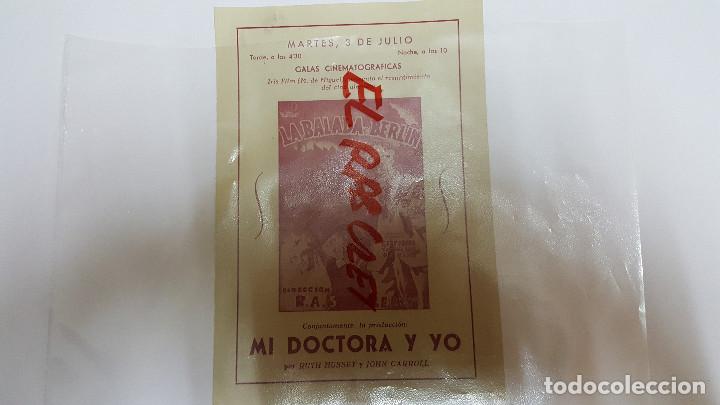 Collectionnisme: ANTIGUO  PROGRAMA GALAS CINEMATOGRAFICAS MI DOCTORA Y YO Y GRAN FUNCION DE GALA MARINA TEATRO LICEO-