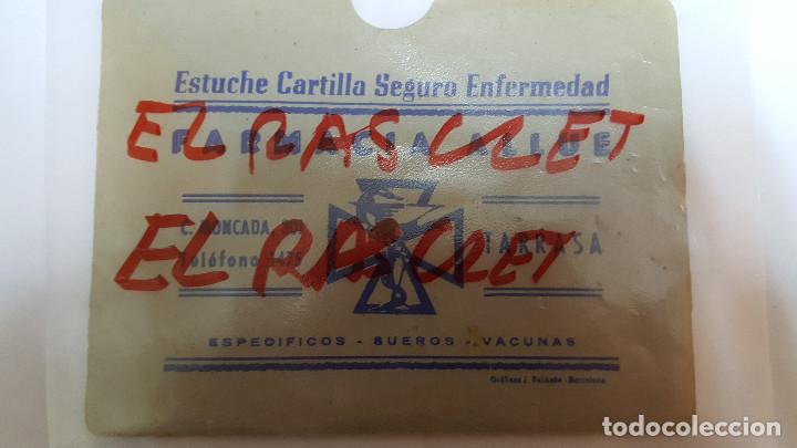 Collectionnisme: - ANTIGUO  ESTUCHE  CARTILLA  SEGURO  DE  ENFERMEDAD  -  FARMACIA   ALLUE   DE TARRASA  -