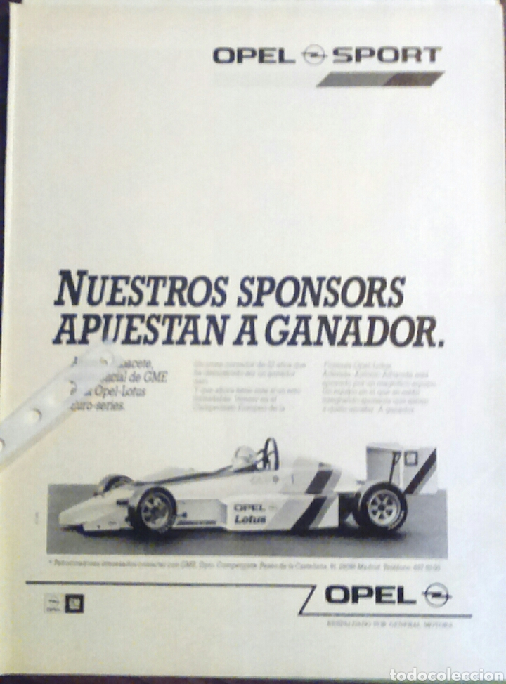 Collecting: Publicidad automovil Opel Lotus Sport
