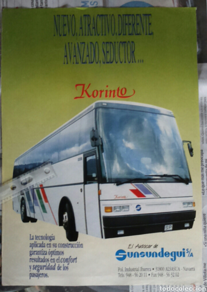 Coleccionismo: Publicidad autobuses carrocero Sunsundegui Korinto