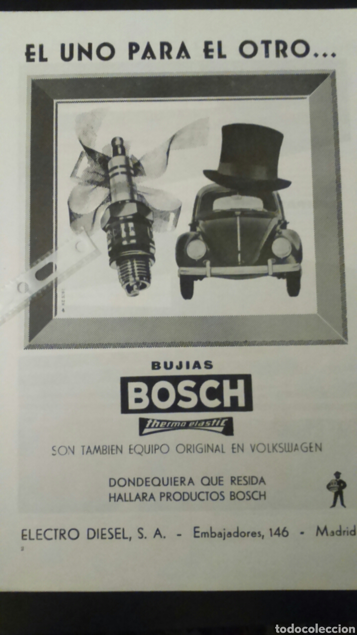 Coleccionismo: Publicidad buj&iacute;as Bosch a&ntilde;os 60