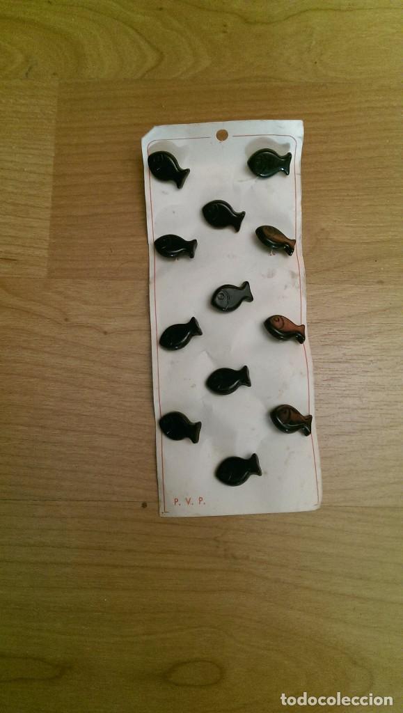 Collectionnisme: ANTIGUO BLISTER BOTONES INFANTILES PECES COLOR NEGRO (12 UNIDADES)