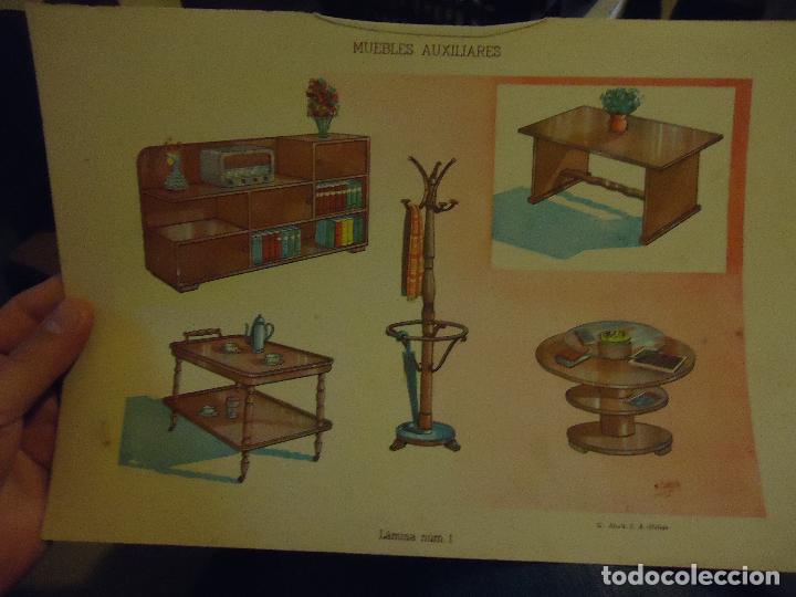 Sammelleidenschaft Papier: 32 x 22 antigua lamina decoracion de interiores de muebles auxiliares, estilo hogar . original
