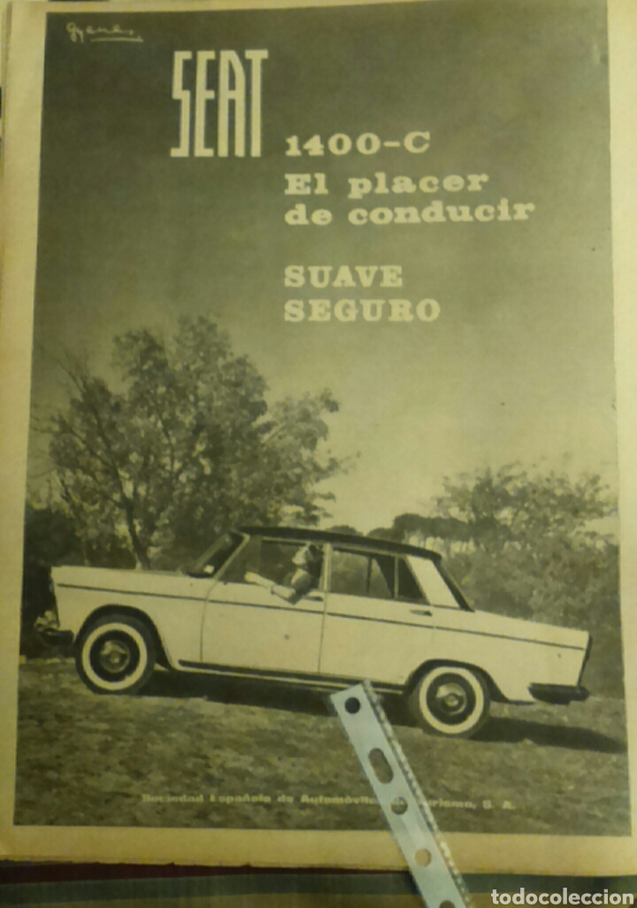Coleccionismo: Publicidad automovil Seat 1400 C de 1962