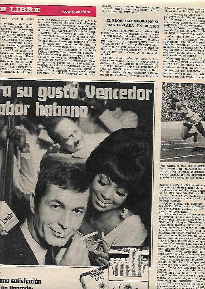 Collecting paper: A&Ntilde;O 1967 RECORTE PRENSA DEPORTES ATLETISMO RACISMO JESSE OWENS EN LOS JUEGOS MEJICO SALTO