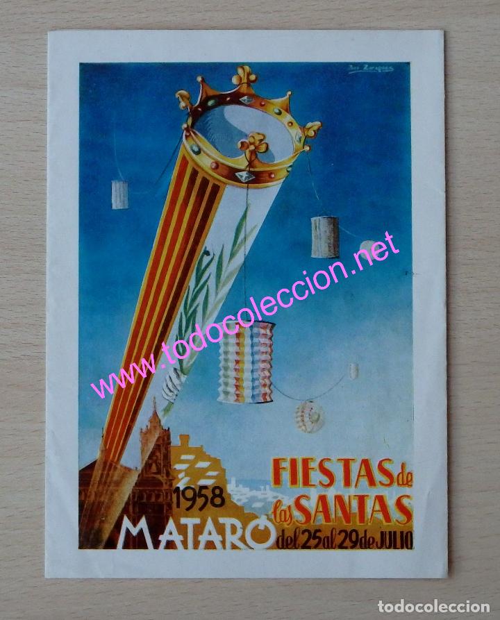 Collezionismo: MATARO (BARCELONA) PROGRAMA OFICIAL FESTA MAJOR LES SANTES (1958)