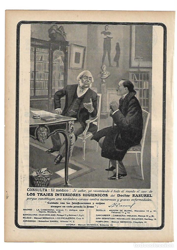 Coleccionismo: A&Ntilde;O 1910 RECORTE PRENSA PUBLICIDAD ROPA INTERIOR TRAJES INTERIORES HIGIENICOS DOCTOR RASUREL