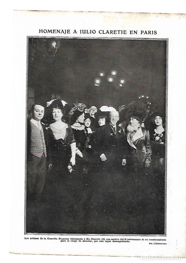 Collezionismo: A&Ntilde;O 1910 RECORTE PRENSA TEATRO COMEDIA FRANCESA HOMENAJE JULIO CLARETIE EN PARIS DIRECTOR COMEDIE