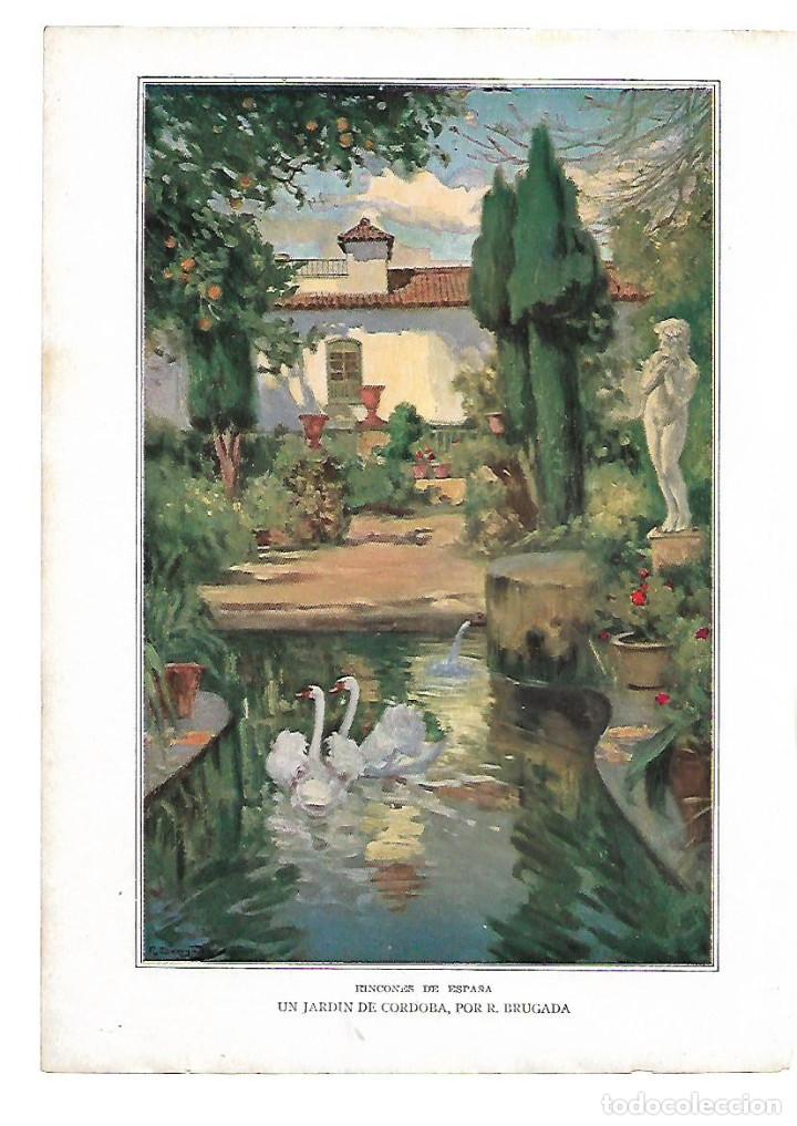 Collectionnisme: A&Ntilde;O 1910 RECORTE PRENSA LAMINA DIBUJO UN RINCON DE CORDOBA POR R BRUGADA