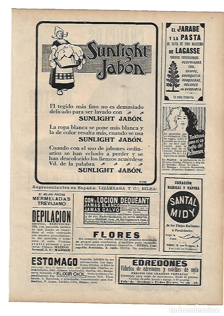 Collectionnisme: A&Ntilde;O 1910 RECORTE PRENSA PUBLICIDAD SUNLIGHT JABON DETERGENTE