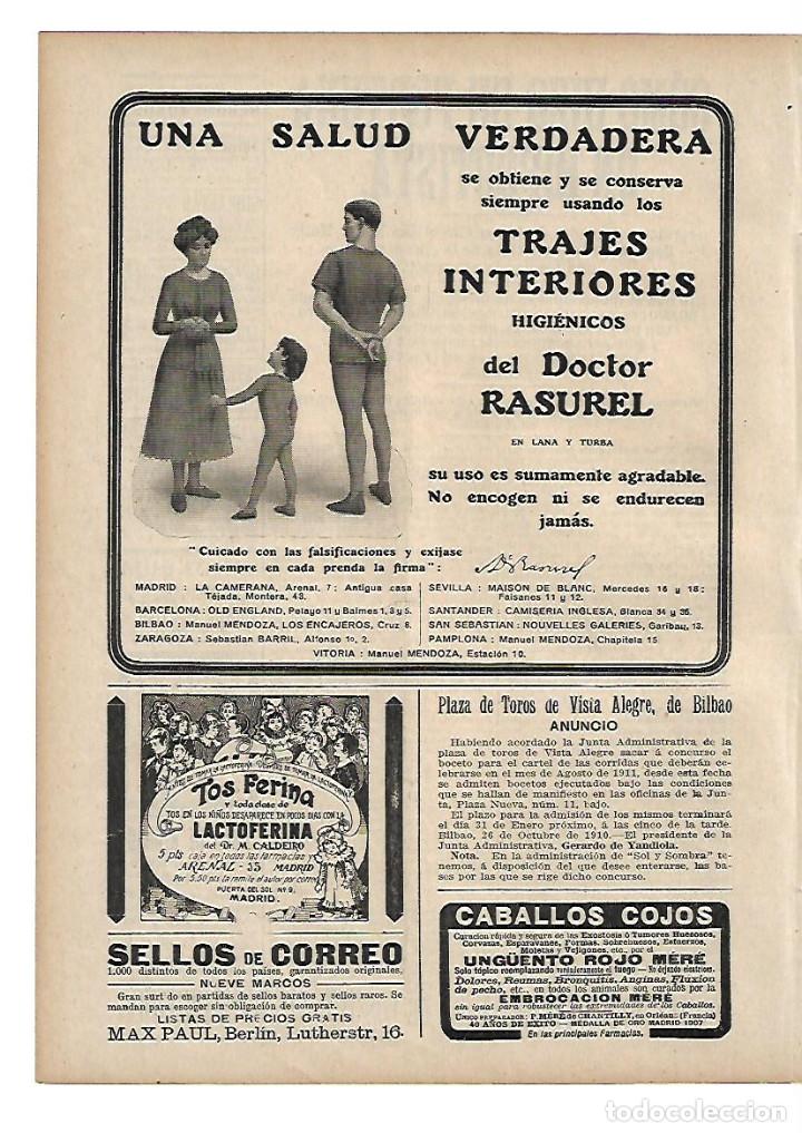 Collecting paper: A&Ntilde;O 1910 RECORTE PRENSA PUBLICIDAD ROPA INTERIOR TRAJES INTERIORES HIGIENICOS DOCTOR RASUREL