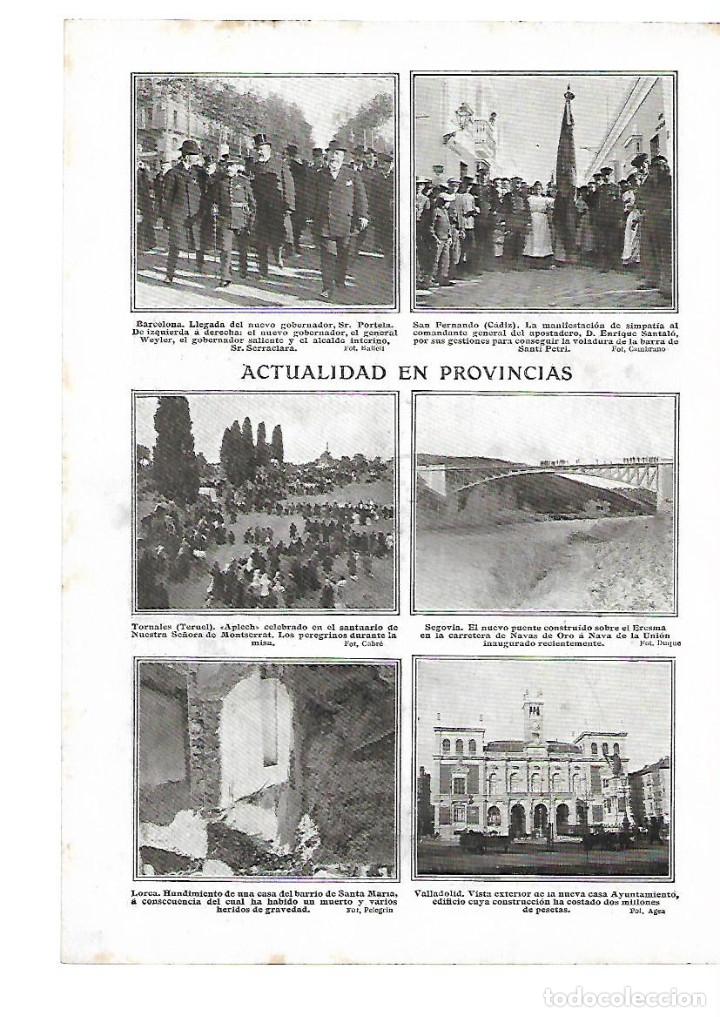 Collectionnisme: A&Ntilde;O 1910 RECORTE PRENSA SAN FERNANDO CADIZ TORNALES TERUEL SEGOVIA NAVAS DE ORO LORCA VALLADOLID