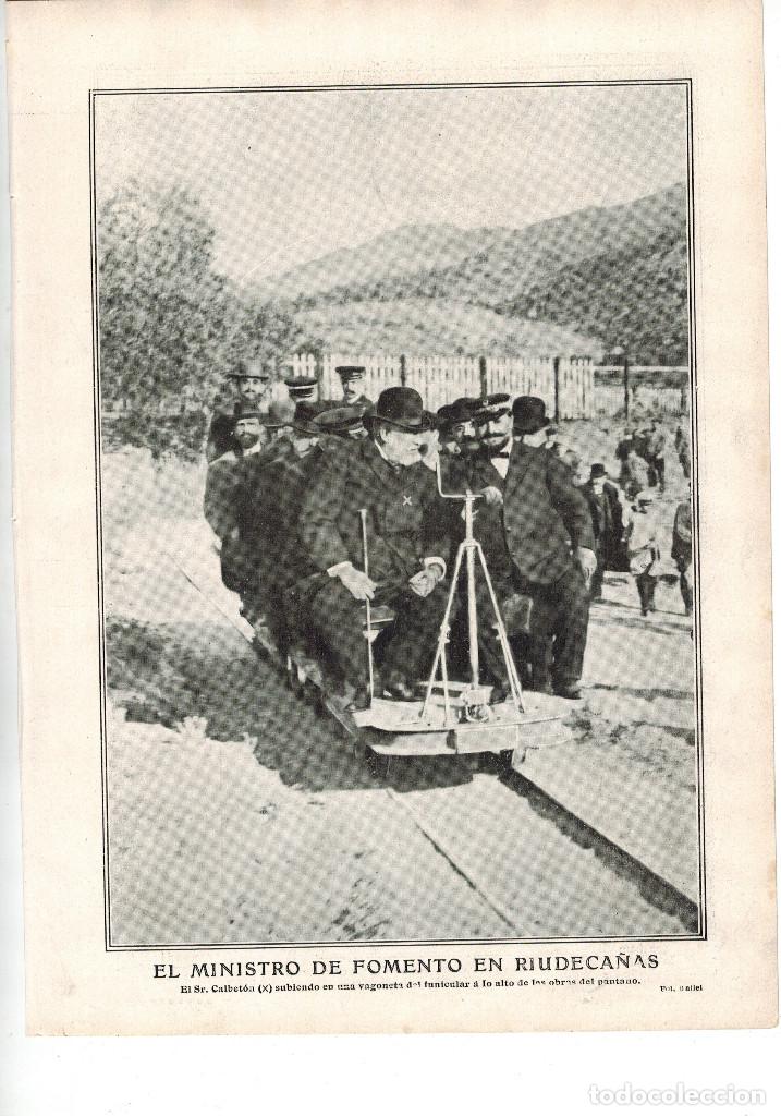Collezionismo: A&Ntilde;O 1910 RECORTE PRENSA VISITA DEL MINISTRO DE FOMENTO CALBETON PANTANO RIUDECA&Ntilde;AS RIUDECANYES