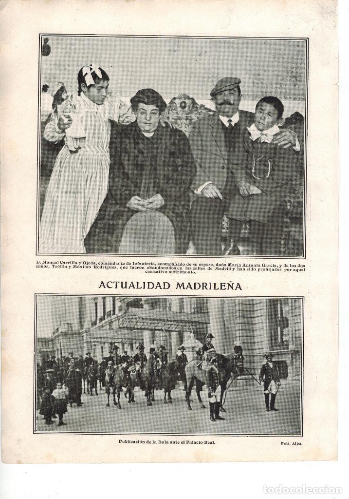 Collectionnisme: A&Ntilde;O 1910 RECORTE PRENSA PUBLICACION DE LA BULA ANTE EL PALACIO REAL FOTOS ANTIGUAS MADRID