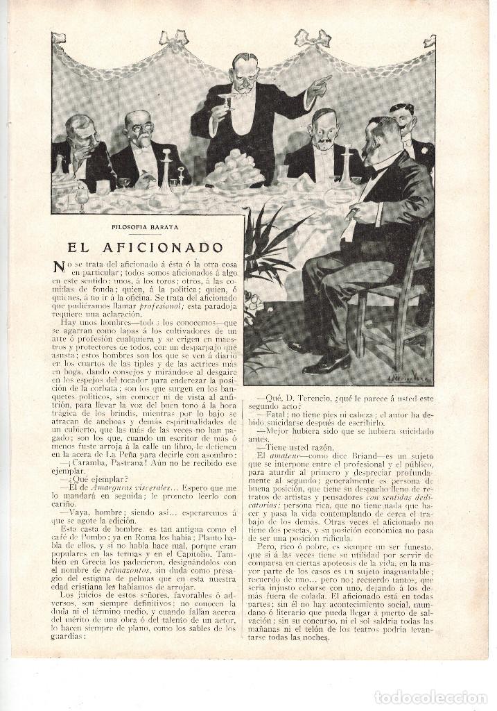 Collecting paper: A&Ntilde;O 1910 RECORTE PRENSA RELATO CORTO EL AFICIONADO JOAQUIN BELDA DIBUJO MEDINA VERA