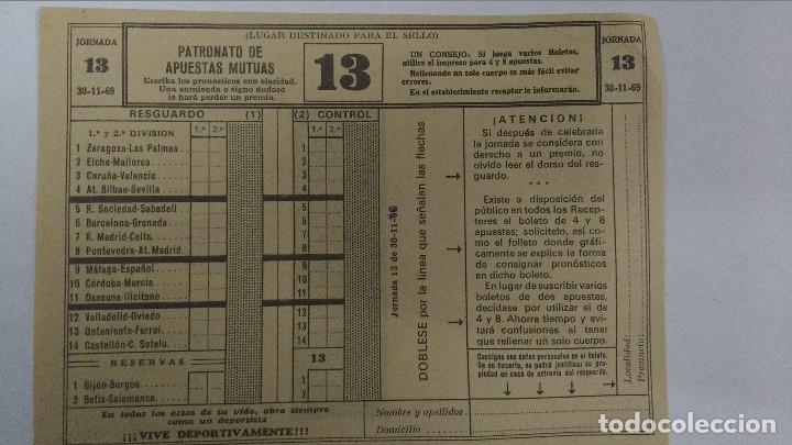 Coleccionismo: quiniela 30-11-1969 - Foto 1