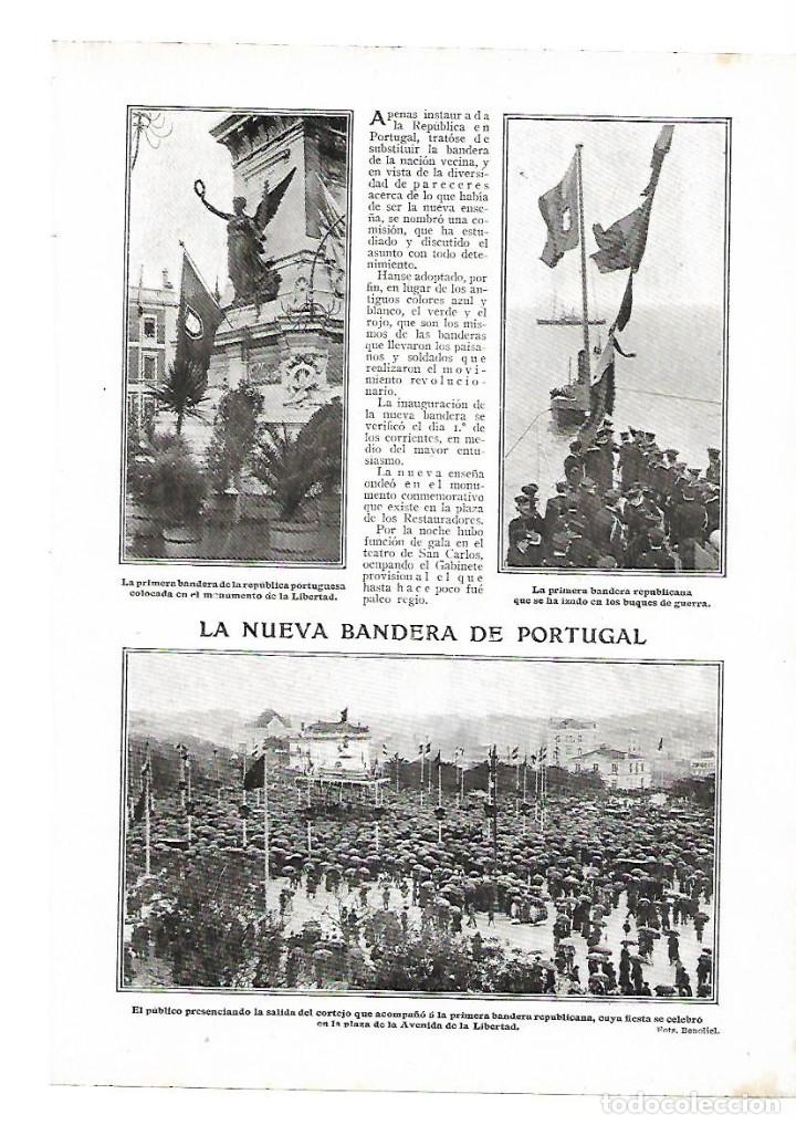 Collecting paper: A&Ntilde;O 1910 RECORTE PRENSA LA NUEVA BANDERA DE PORTUGAL