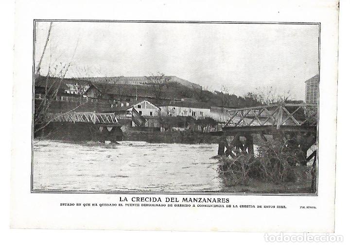 Collecting paper: A&Ntilde;O 1910 RECORTE PRENSA FOTOS ANTIGUAS DE MADRID LA CRECIDA DEL MANZANARES PUENTE DE GARRIDO