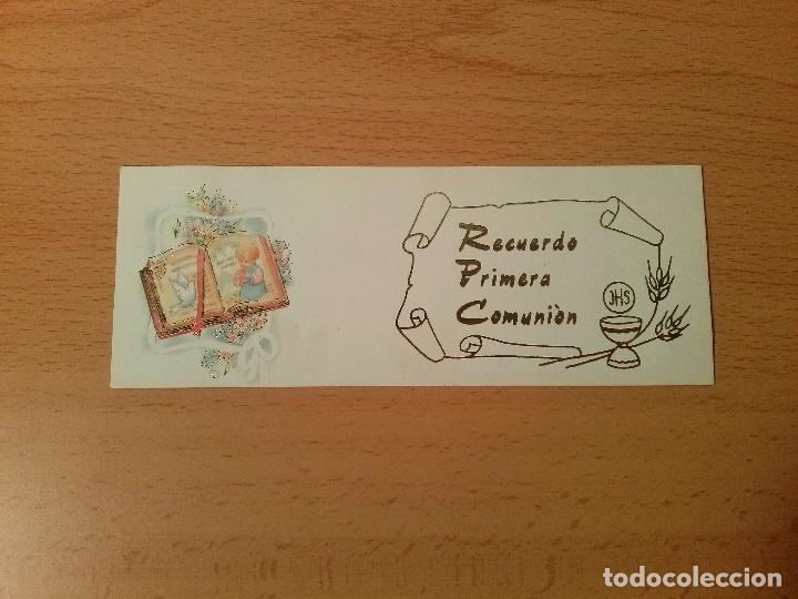 Collecting paper: Tarjeta estampa religiosa recuerdo primera comuni&oacute;n. Paloma y c&aacute;liz. A&ntilde;os 80/90.