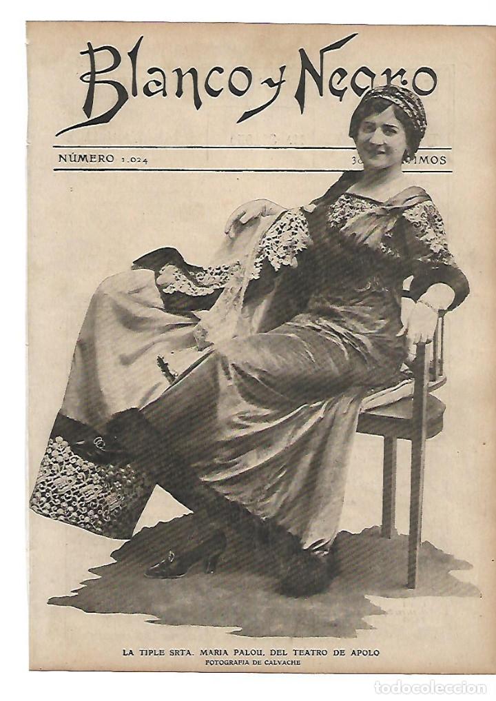 Collecting paper: A&Ntilde;O 1910 RECORTE PRENSA MARIA PALOU ARTISTA TIPLE TEATRO APOLO FOTOGRAFIA CALVACHE