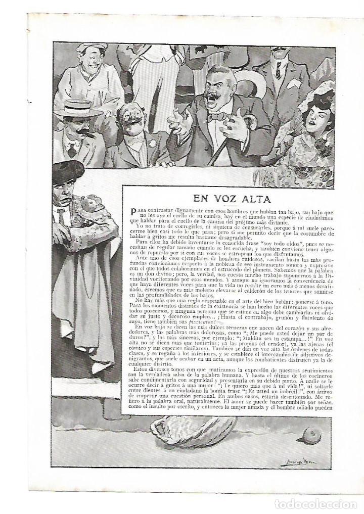 Collectionnisme: A&Ntilde;O 1910 RECORTE PRENSA RELATO CORTO GIL PARRADO EN VOZ ALTA DIBUJO MEDINA VERA