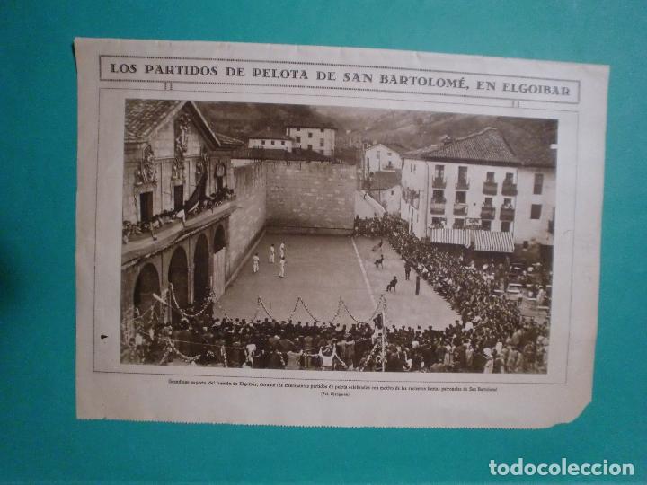 Coleccionismo: LOS PARTIDOS DE PELOTA DE SAN BARTOLOM&Eacute; EN ELGOIBAR - 1/10/1930