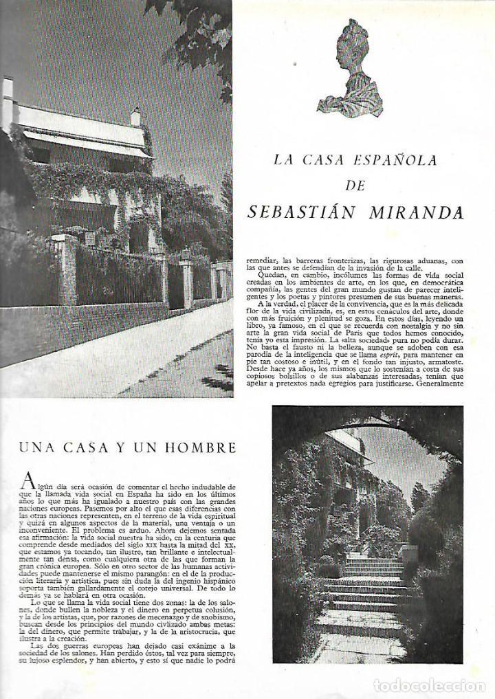 Coleccionismo: A&Ntilde;O 1948 RECORTE PRENSA DECORACION ESCULTURA LA CASA ESPA&Ntilde;OLA DE SEBASTIAN MIRANDA ESCULTOR