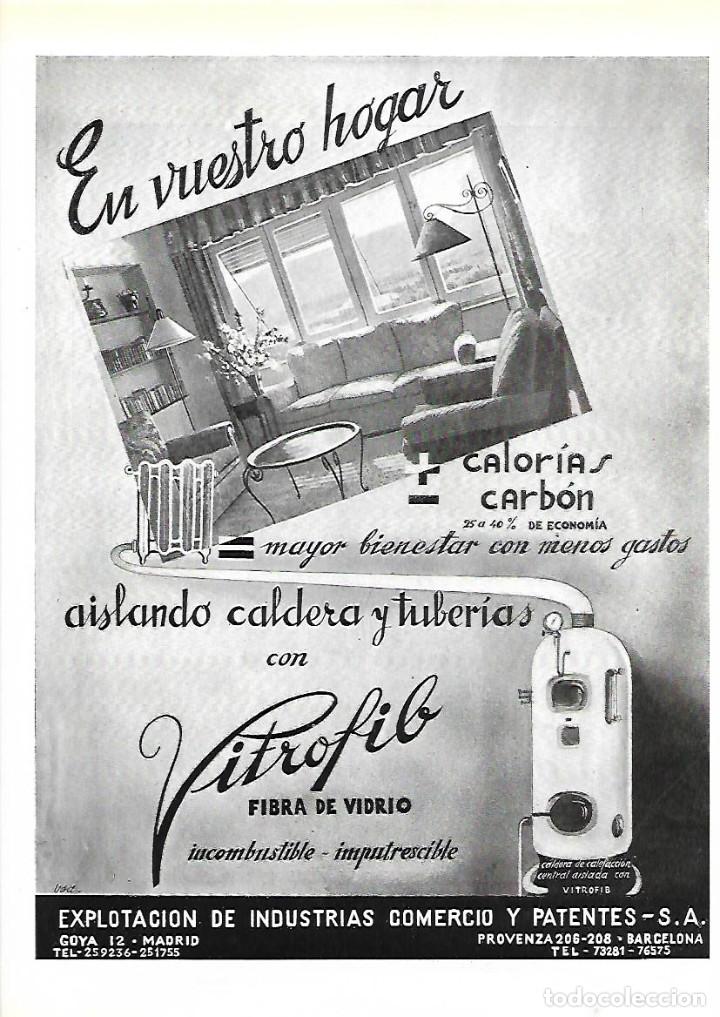 Collectionnisme: A&Ntilde;O 1948 RECORTE PRENSA PUBLICIDAD FIBRA DE VIDRIO VITROFIB PLASTICOS AZAMON ALKATHENE POLITENO