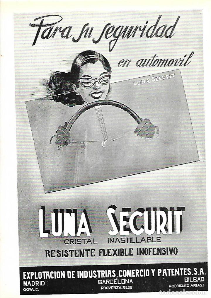 Collezionismo: A&Ntilde;O 1948 RECORTE PRENSA PUBLICIDAD CRISTAL LUNA SECURIT COLCHON MUELLE SEMA