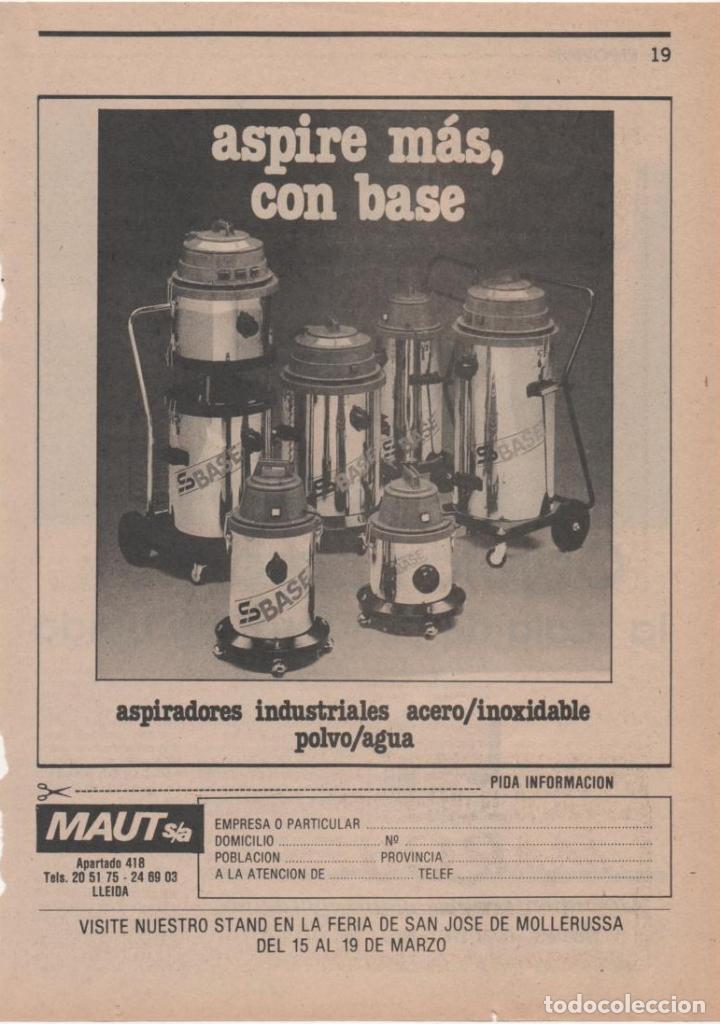 Collecting: (ALB-TC-6) HOJA PUBLICIDAD A&Ntilde;O 1985 SUPLEMENTO PERIODICO SEGRE LLEIDA ASPIRADORES MAUT