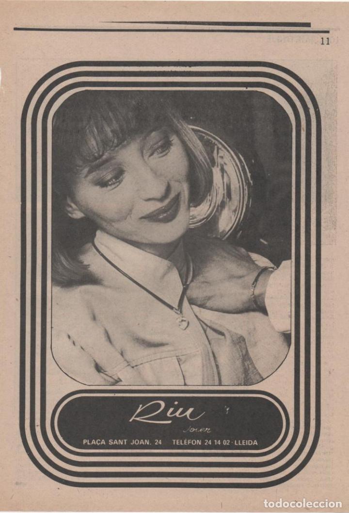 Collecting: (ALB-TC-6) HOJA PUBLICIDAD A&Ntilde;O 1985 SUPLEMENTO PERIODICO SEGRE LLEIDA RIU JOIER