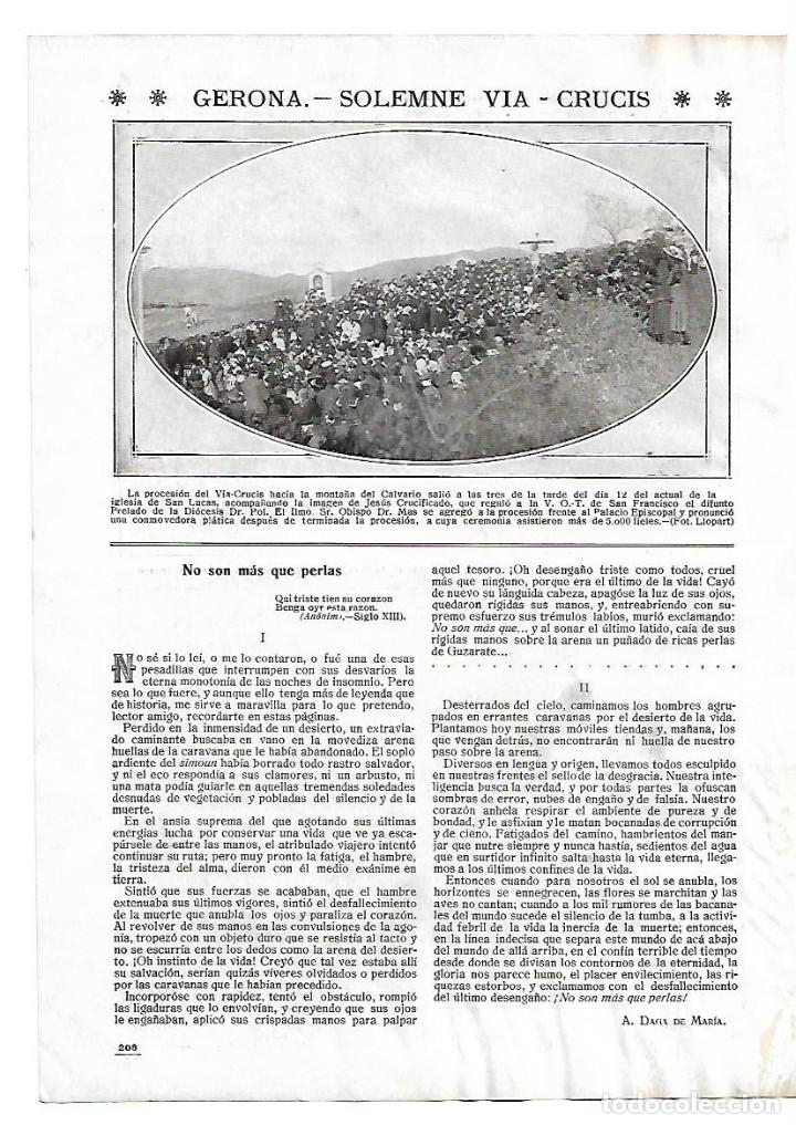 Collezionismo: A&Ntilde;O 1910 RECORTE PRENSA GERONA GIRONA SOLEMNE VIA CRUCIS MONTA&Ntilde;A DEL CALVARIO PROCESION