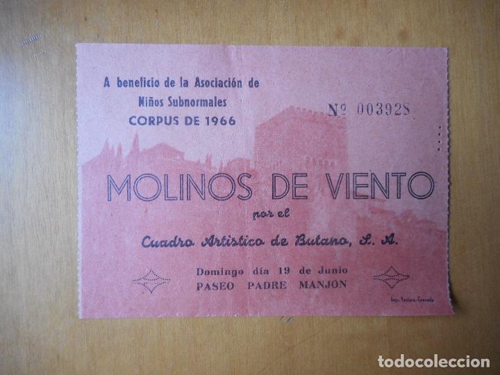 Coleccionismo: Entrada Molinos de Viento, Cuadro Artistico de Butano, S.A.. Corpus 1966 Granada